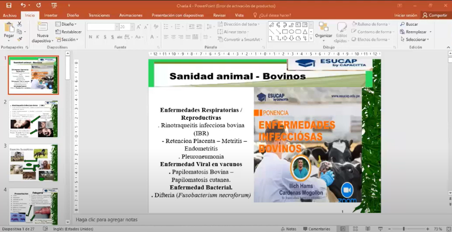 Enfermedades Respiratorias y Reproductivas en Bovinos, Enfermedades Virales y Bacterianas en Vacunos.
